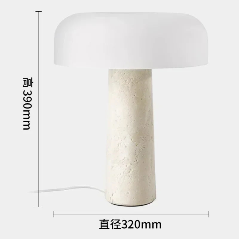 Stolní lampa z  přírodního travertinu Vecli
