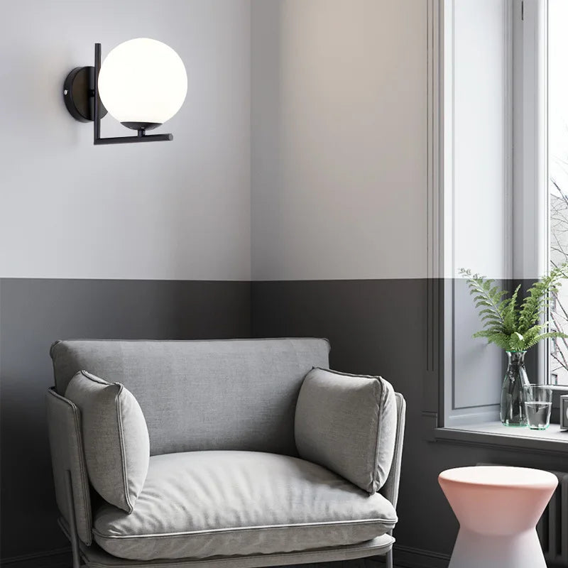 Nástěnná kulatá lampa v Nordic Stylu