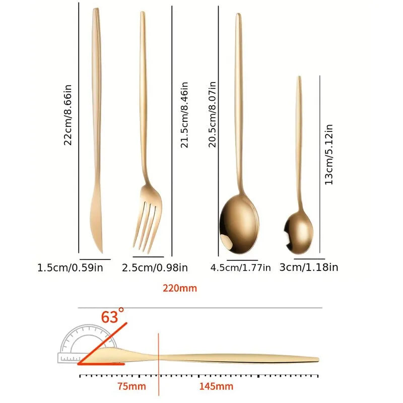 Zlatá minimalistická příborová sada