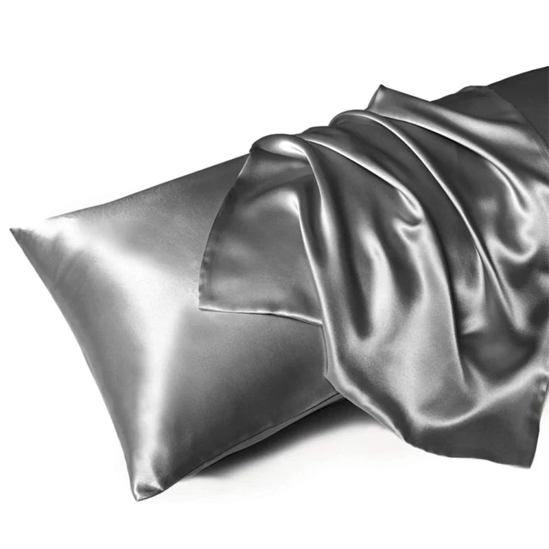 Hedvábný povlak na polštář Colette - Dark Grey 51 x 66 cm