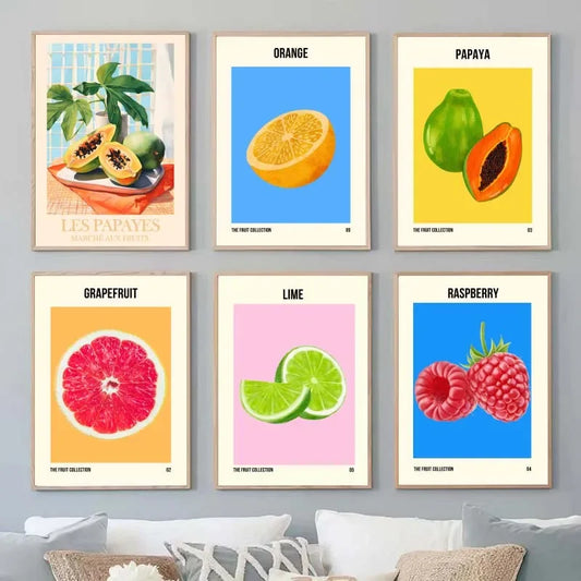 Set barevných obrazů na plátně Summer Fruit
