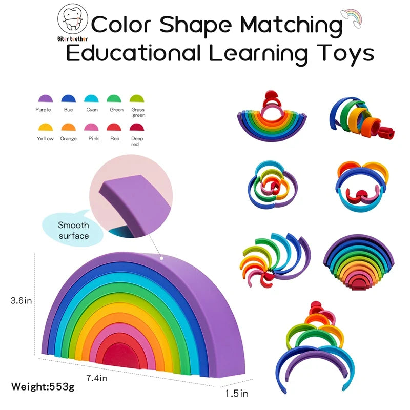 Montessori silicone rainbow kit