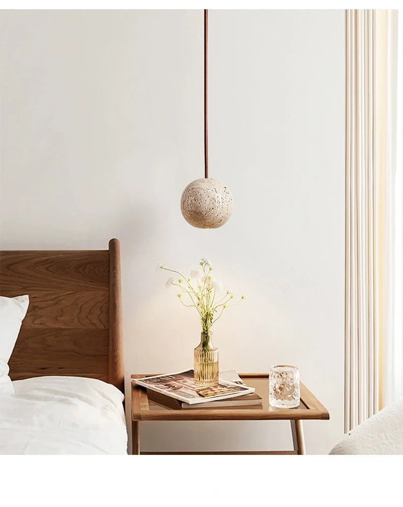 Závěsné stropní svítidlo z přírodního kamene Travis