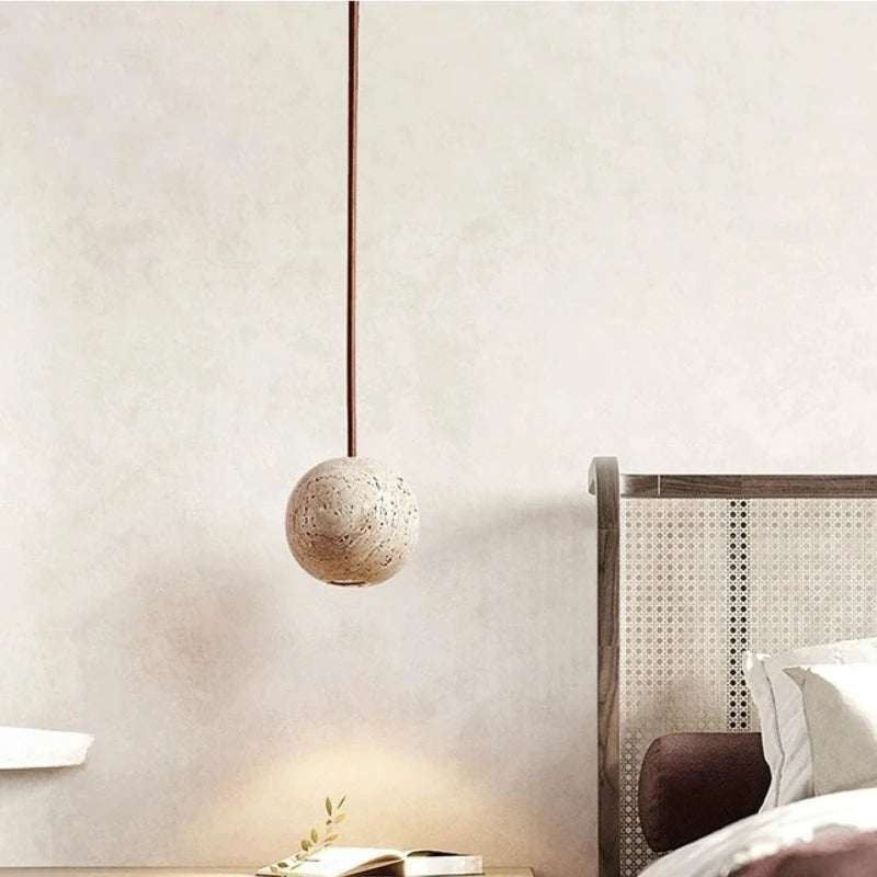 Závěsné stropní svítidlo z přírodního kamene Travis