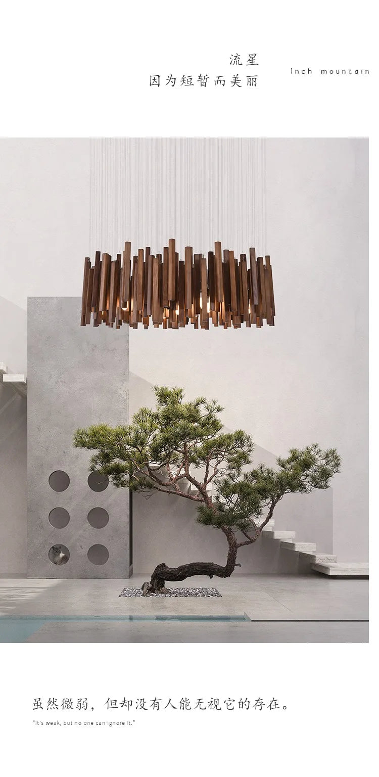 Stropní závěsné svítidlo z přírodního dřeva Avena