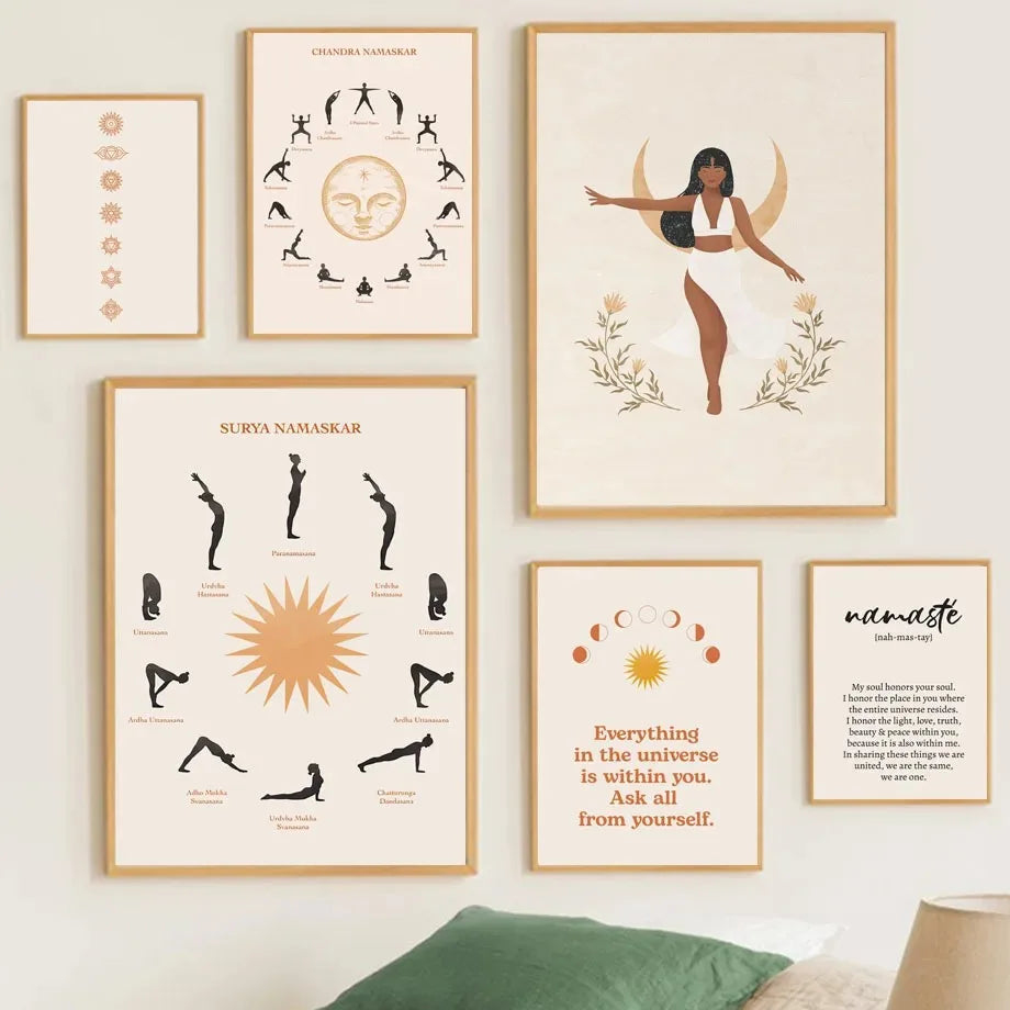 Boho obraz Mindful Living – Jóga, harmonie a ženská energie