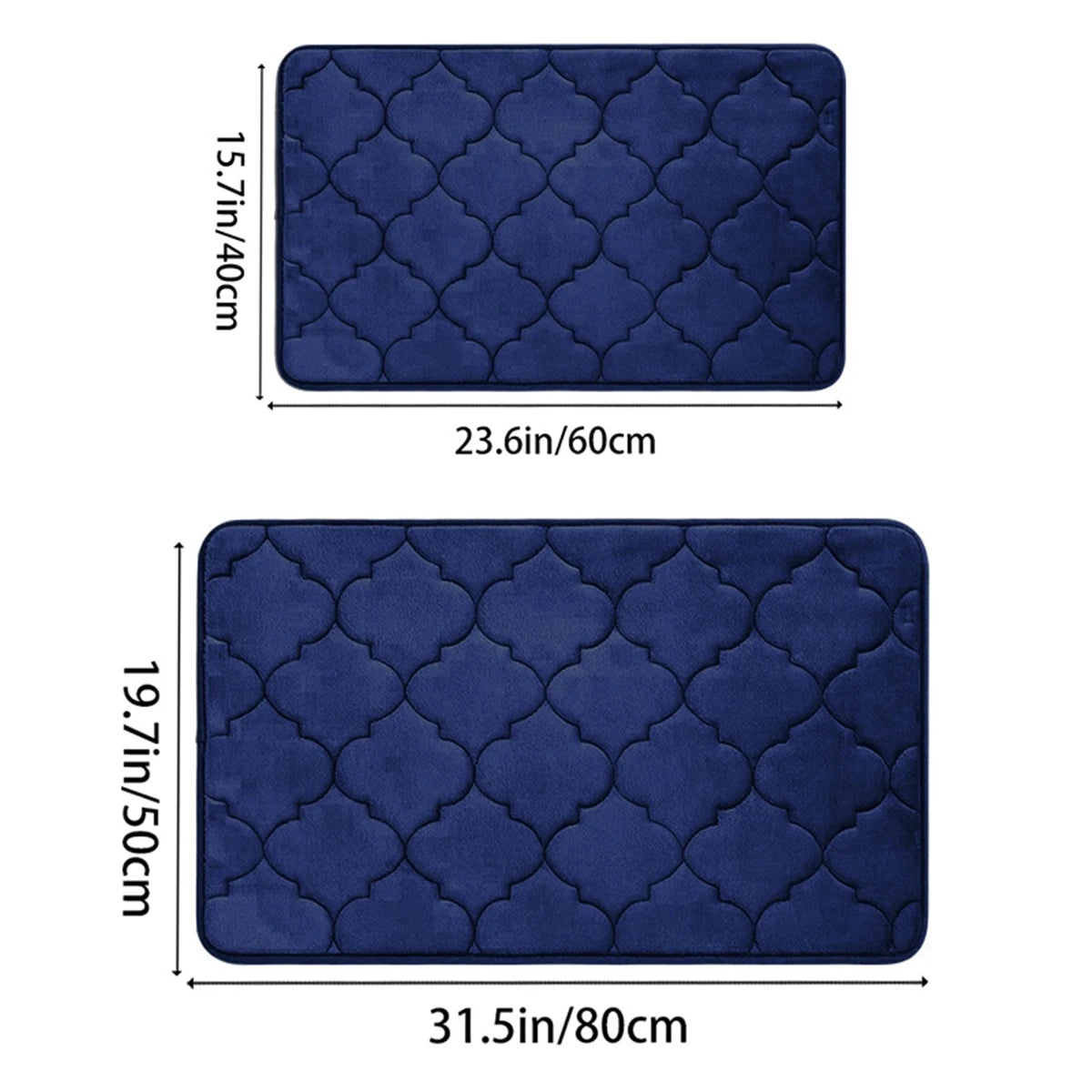 Absorbent bathroom mat made of memory foam