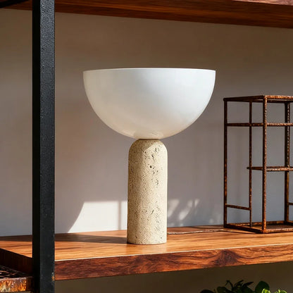 Stolní lampa z přírodního travertinu Danisha
