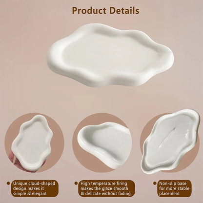 Ceramic storage tray Cloud