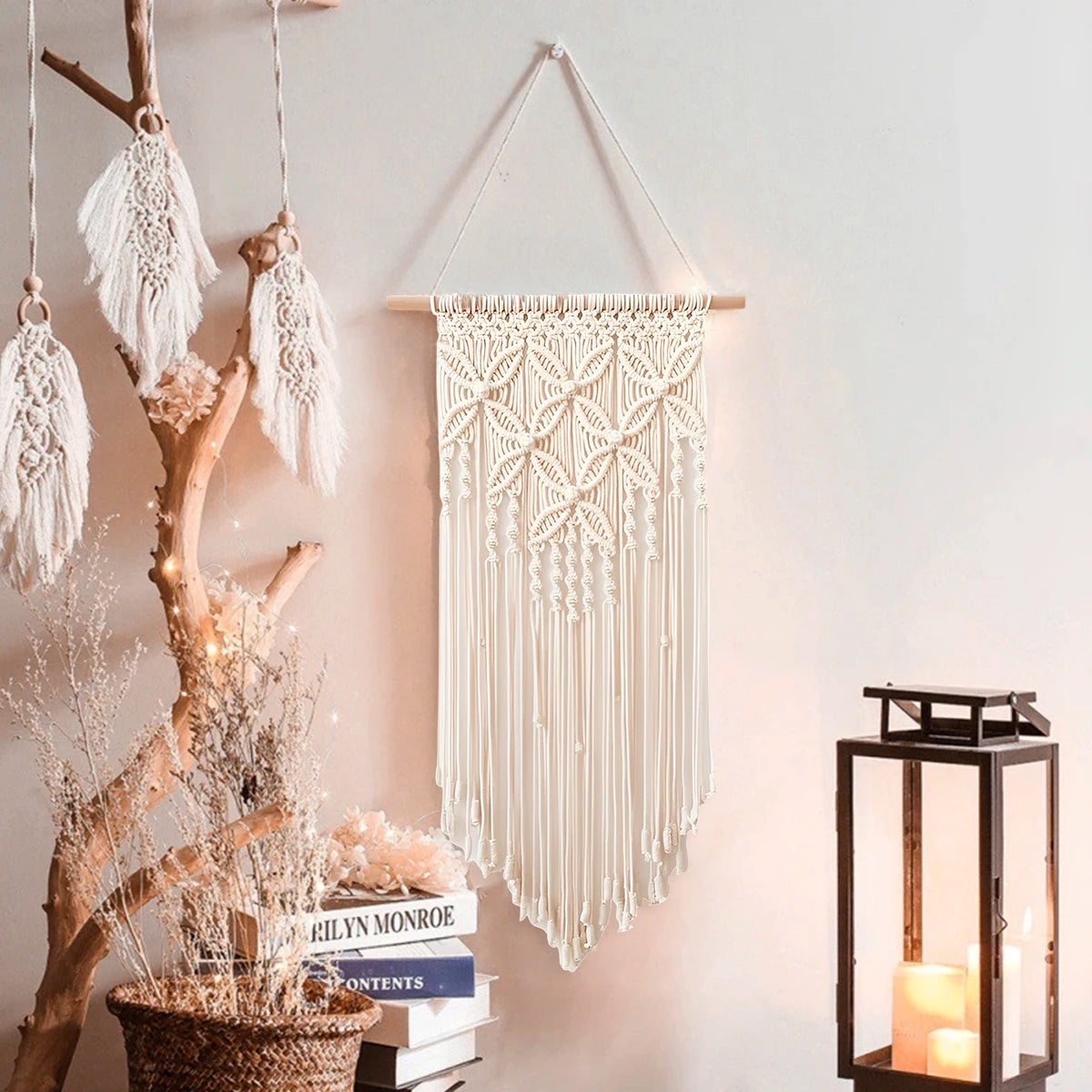 Macrame Tapiserie dekorace na zeď v Boho Stylu