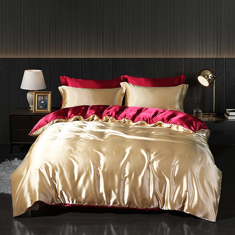 Satin bed linen set made of 100% Mulberry silk Silk Bedding