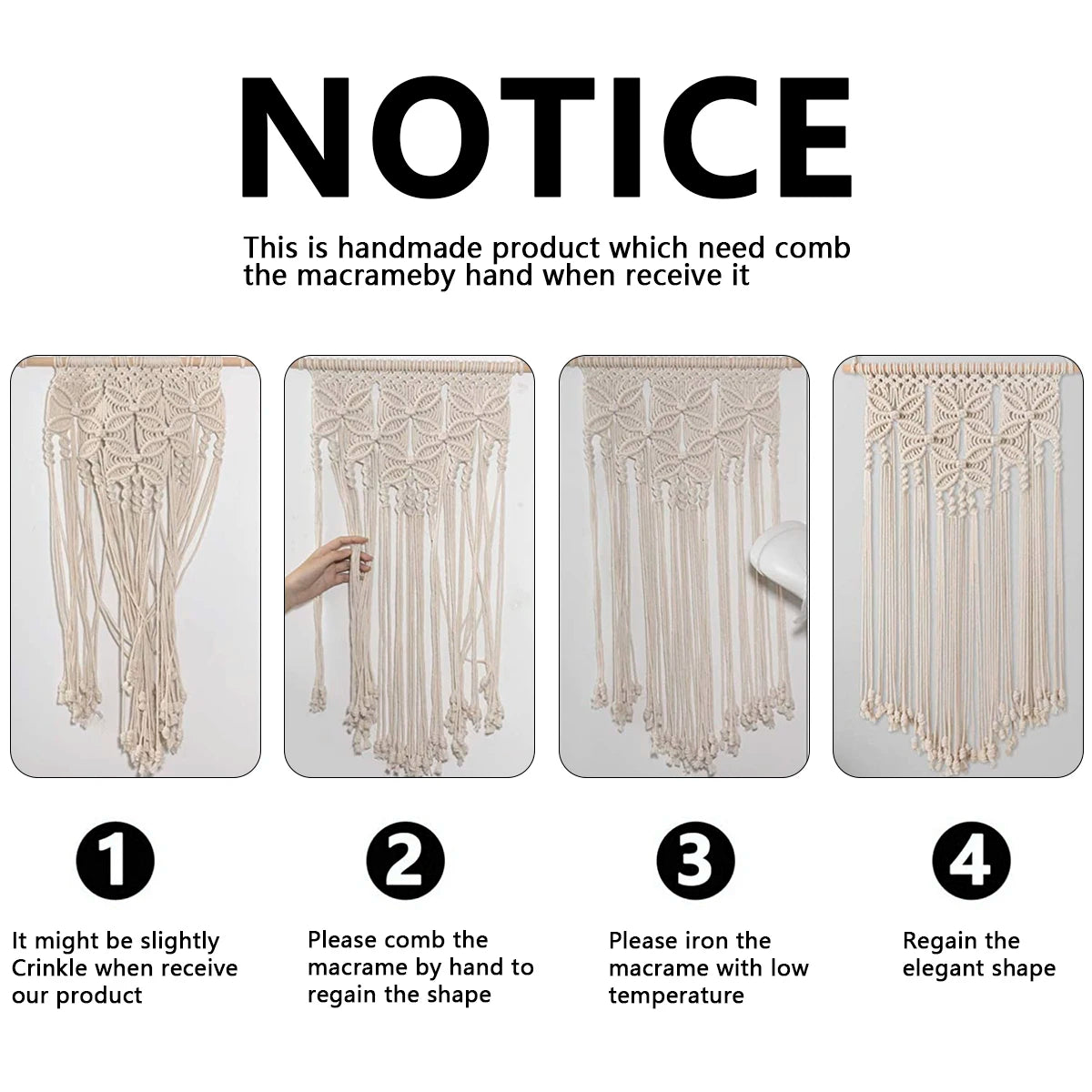 Macrame Tapestry wall decoration in Boho Style