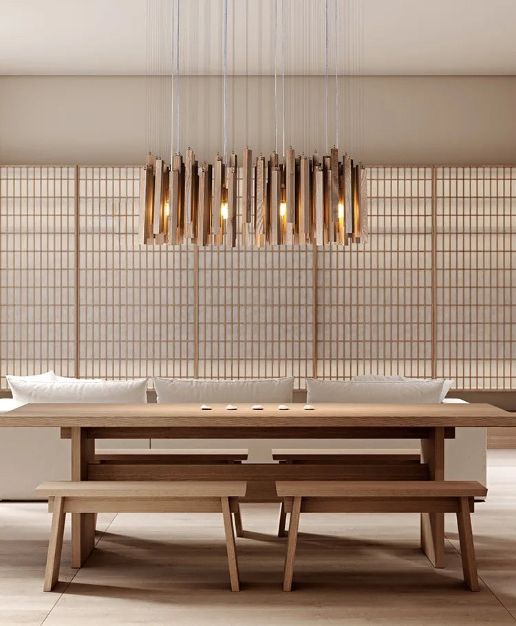 Stropní závěsné svítidlo z přírodního dřeva Avena