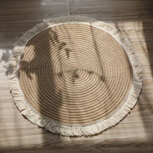 Kruhový koberec tkaný z bavlněného provazu Melia