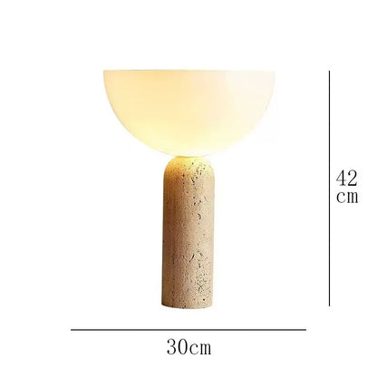 Stolní lampa z přírodního travertinu Danisha