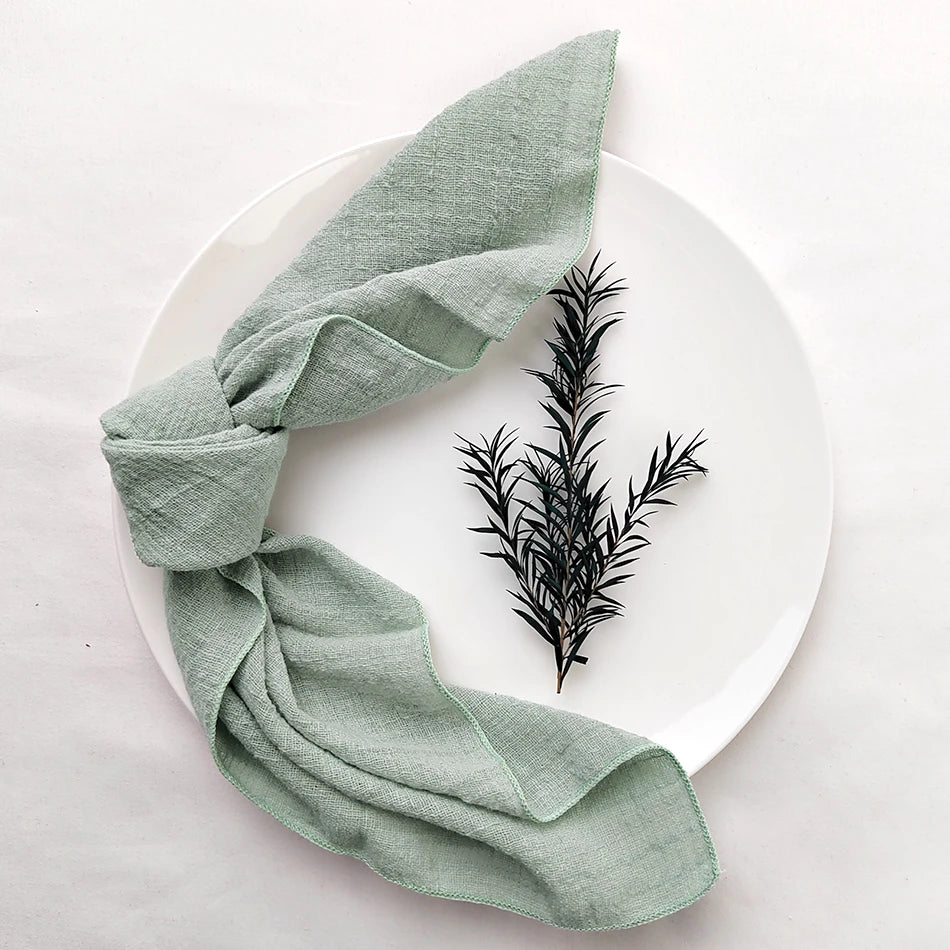 Sage crepe cotton napkins 10 pcs