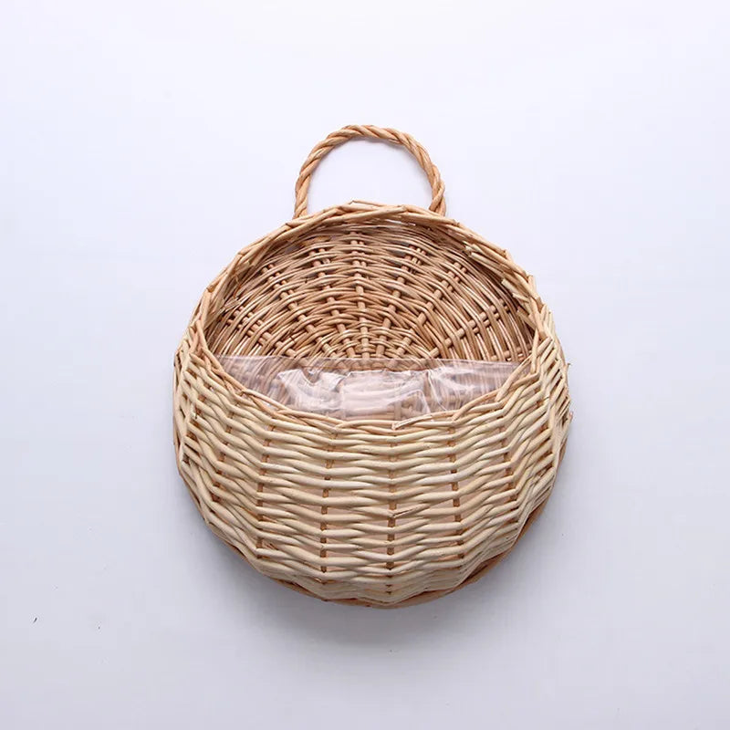 Wall-mounted wicker rattan flower pot Bowlo