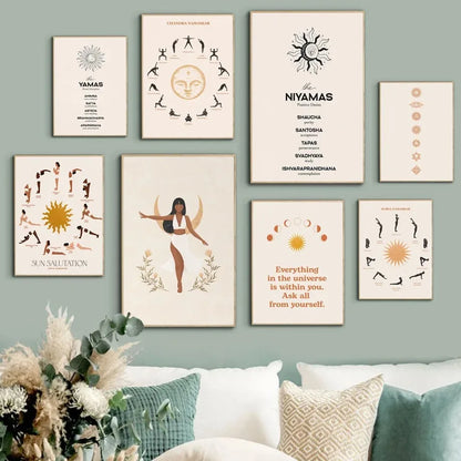 Boho obraz Mindful Living – Jóga, harmonie a ženská energie