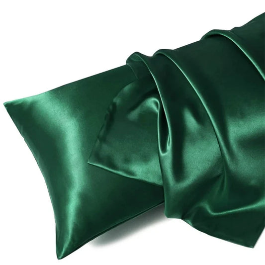 Hedvábný povlak na polštář Colette - Dark Green 51 x 76 cm