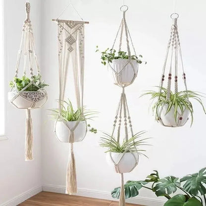 Závěsné Macramé ručně pletené věšáky na květiny v Boho Stylu