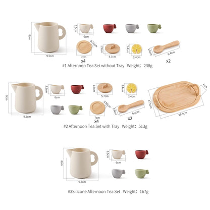 Montessori wooden tea set