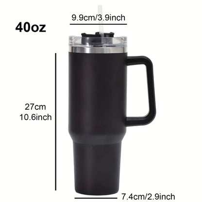 Nerezový minimalistický přenosný termo hrnek s brčkem 1200 ml