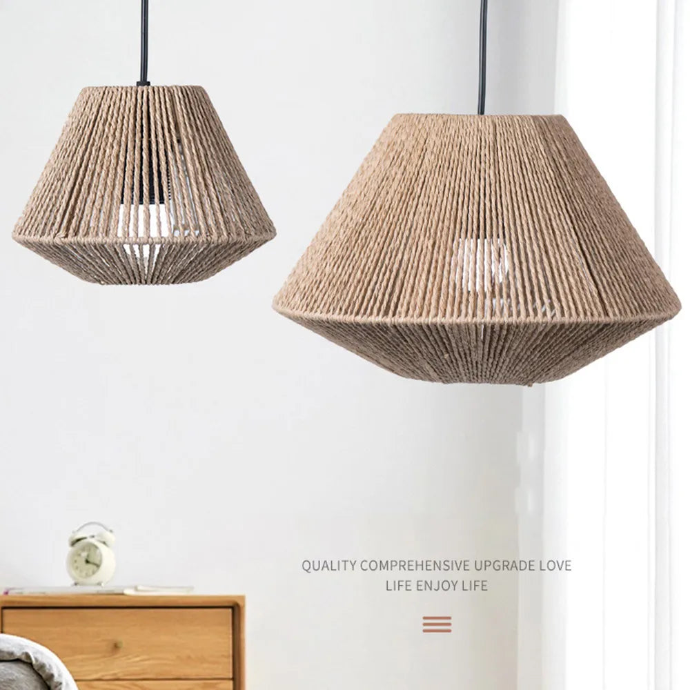 Rattan shade for a Boho style chandelier