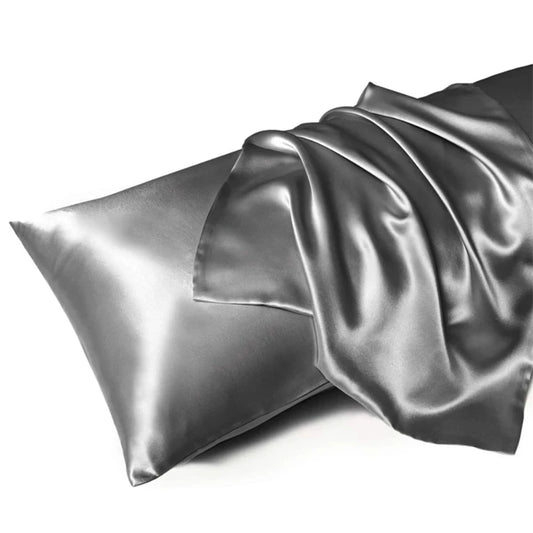 Hedvábný povlak na polštář Colette - Dark Grey 51 x 66 cm