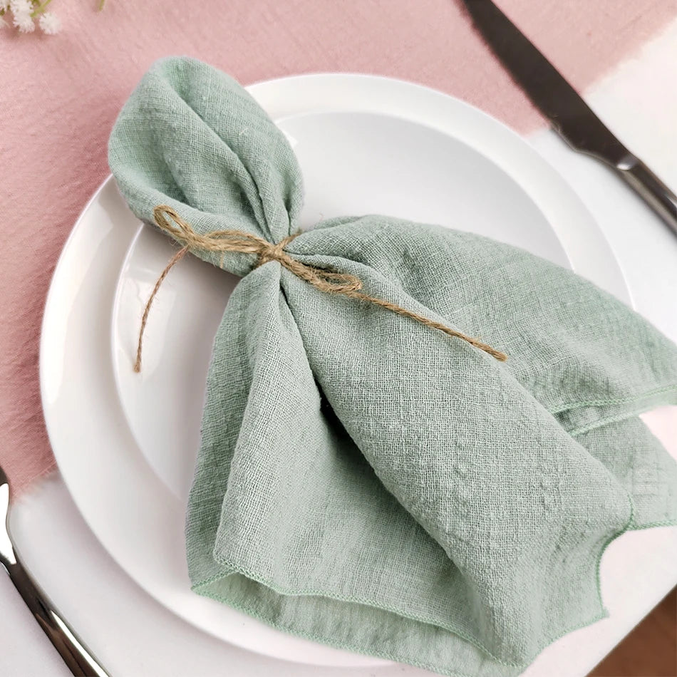 Sage crepe cotton napkins 10 pcs