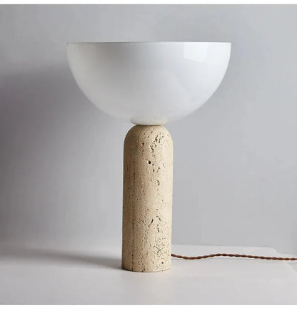 Stolní lampa z přírodního travertinu Danisha