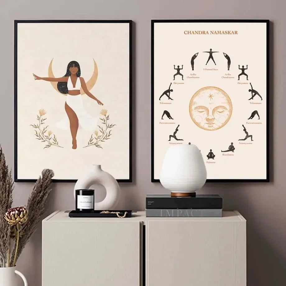 Boho obraz Mindful Living – Jóga, harmonie a ženská energie