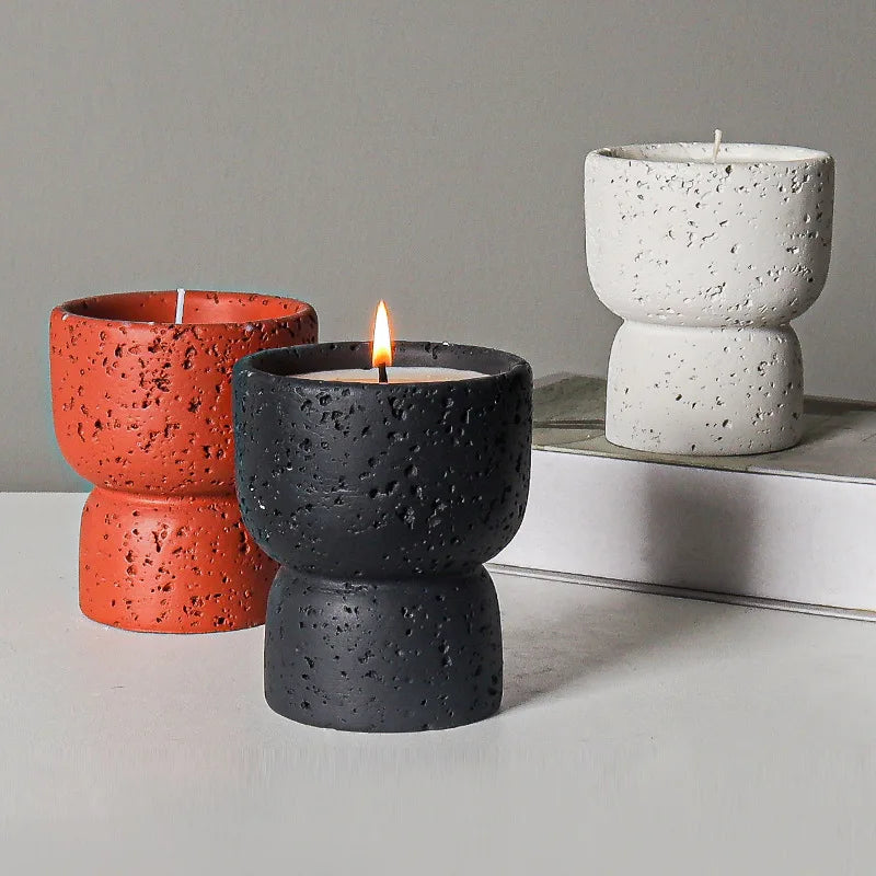 Cement table candles