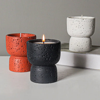 Cement table candles